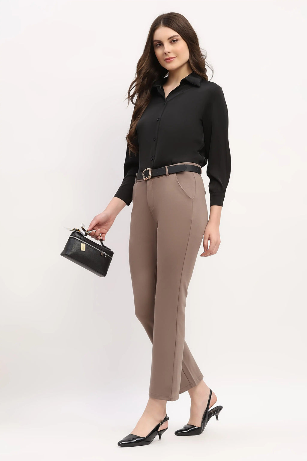 Brown Straight Work Trousers