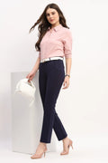 Navy Blue Straight Work Trousers