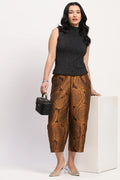 Brown Floral Embossed Lower