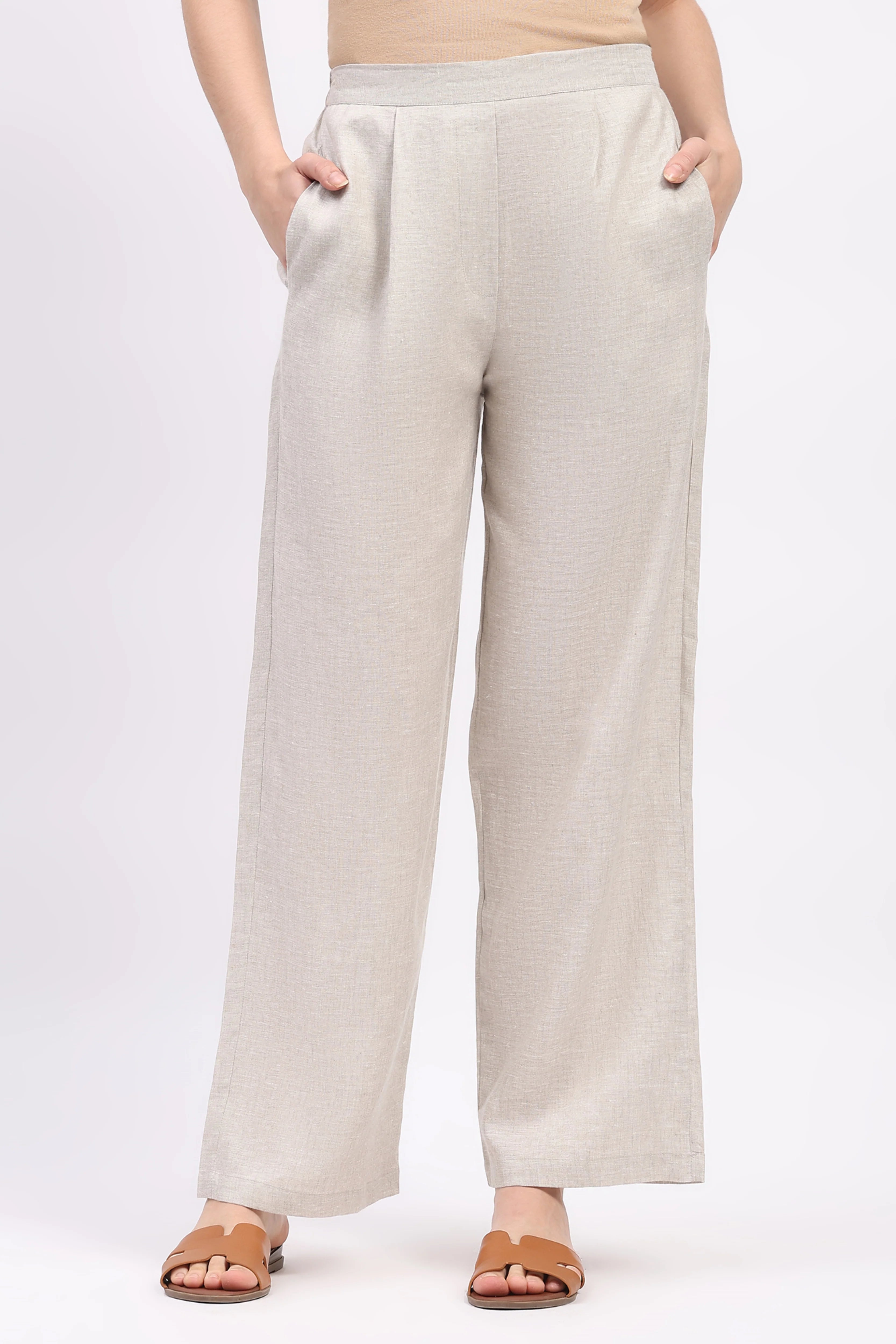 Natural Linen Relaxed Fit Lower