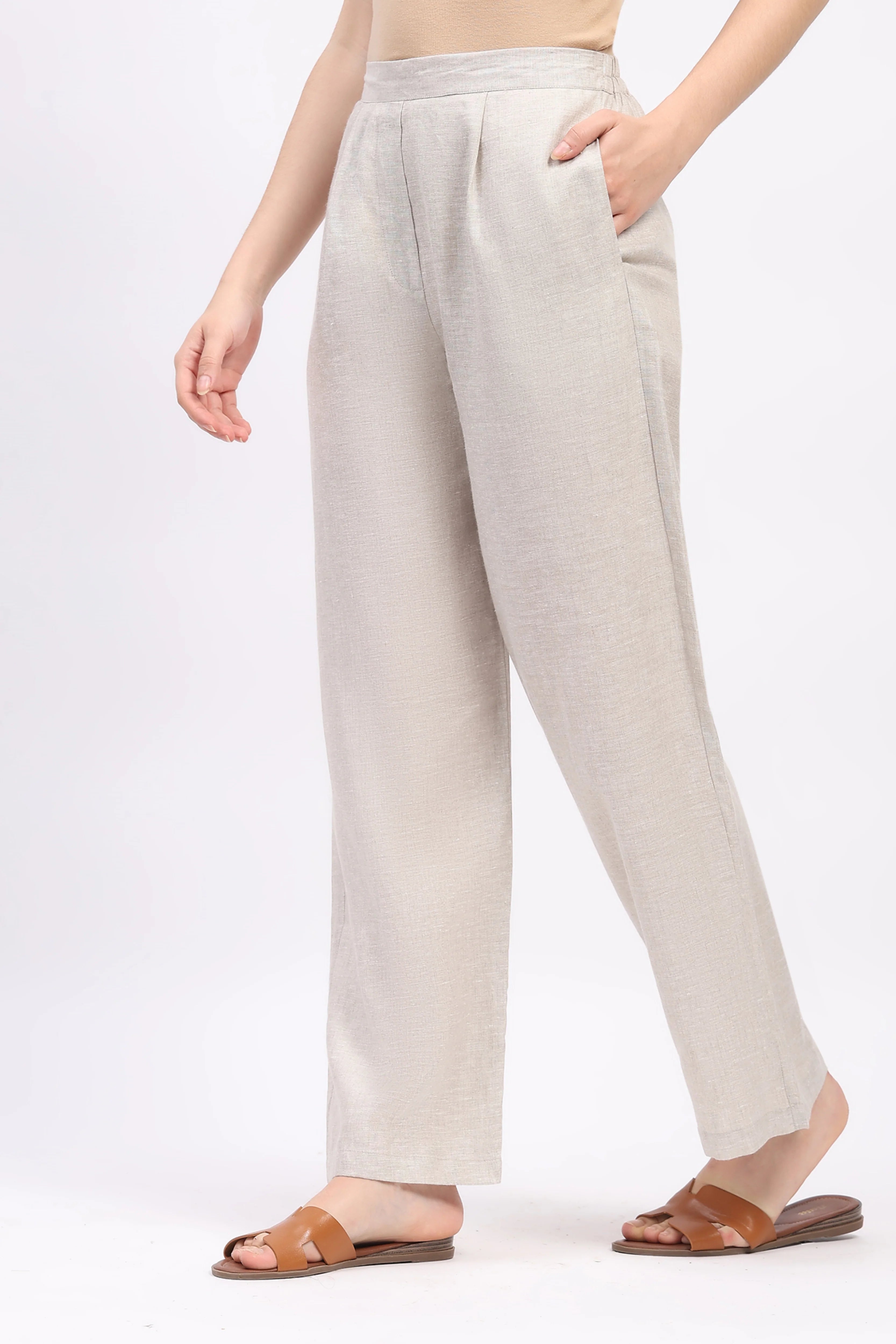 Natural Linen Relaxed Fit Lower