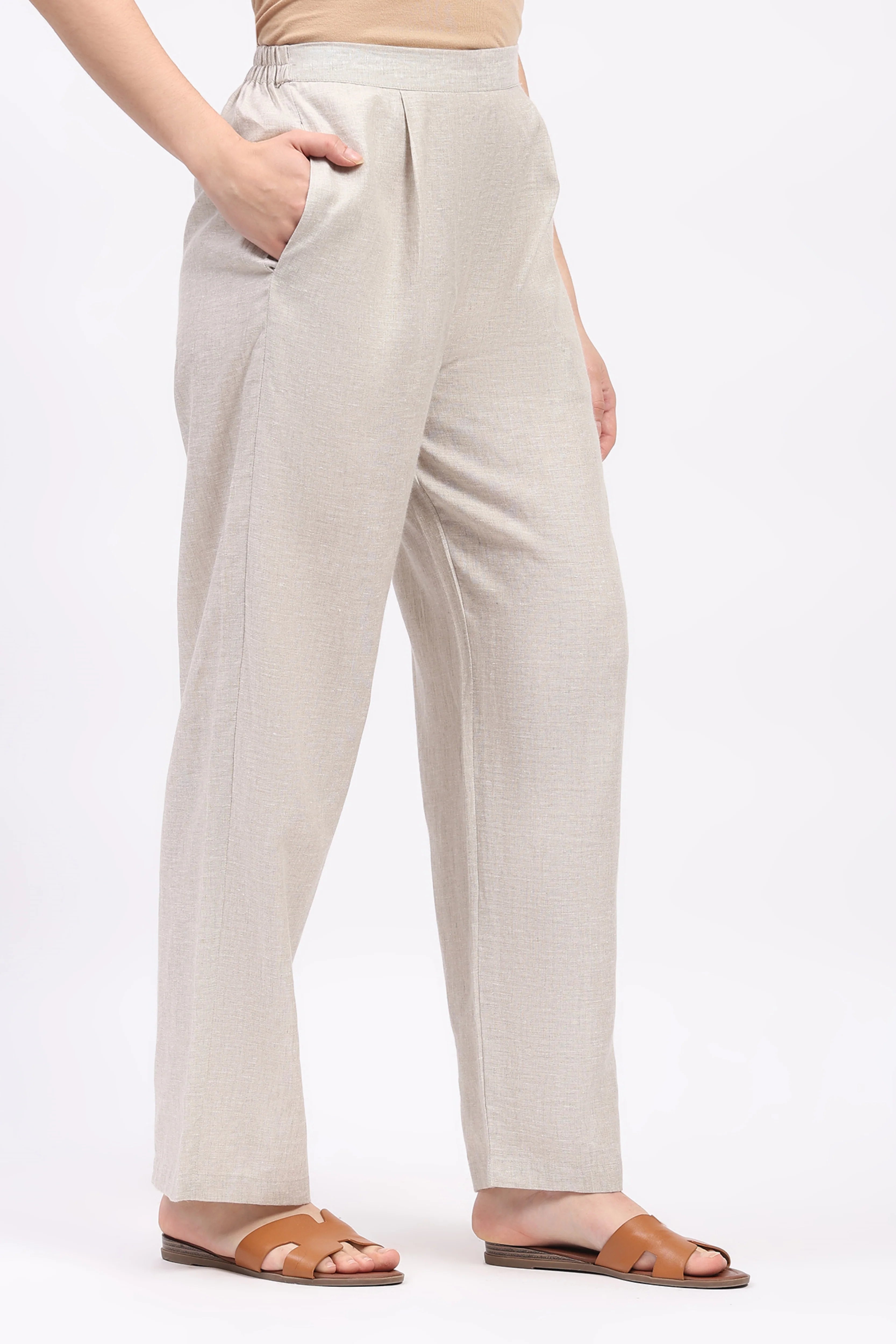 Natural Linen Relaxed Fit Lower