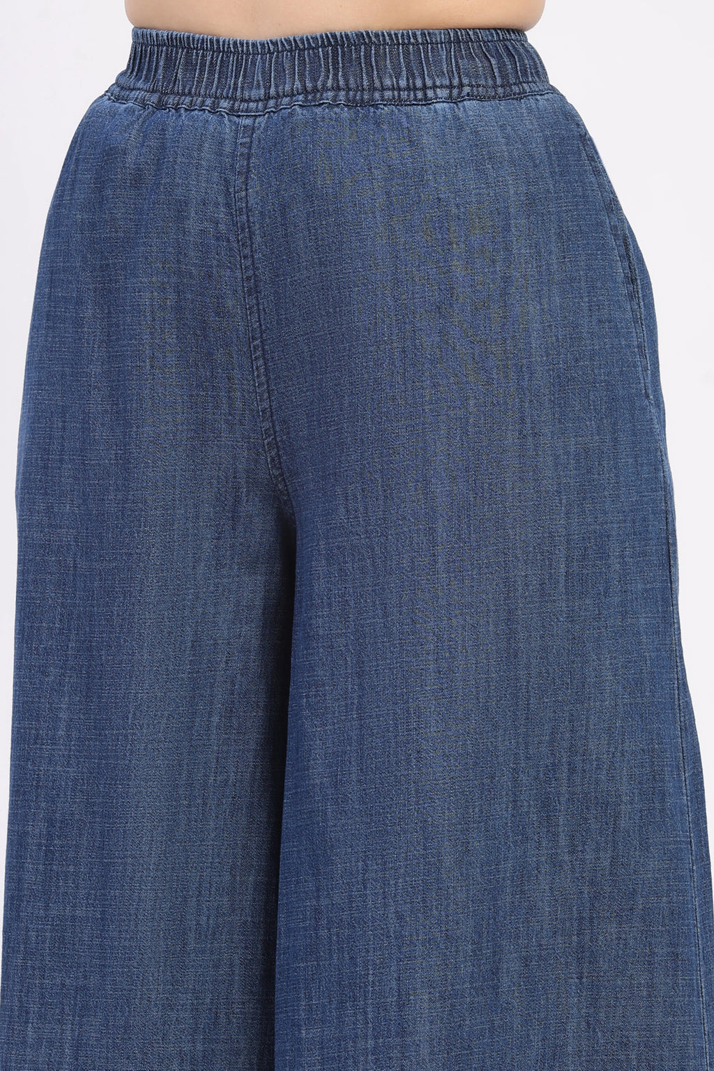 Blue Flared Cotton Lower
