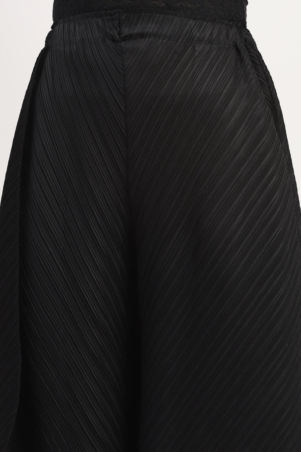 Black Polyester Solid Lower