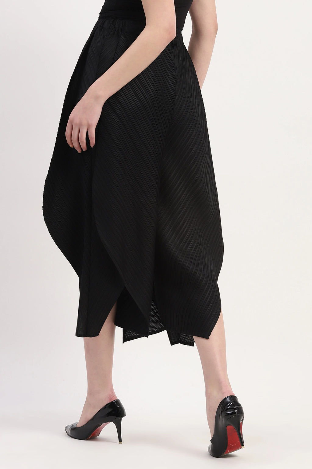 Black Polyester Solid Lower