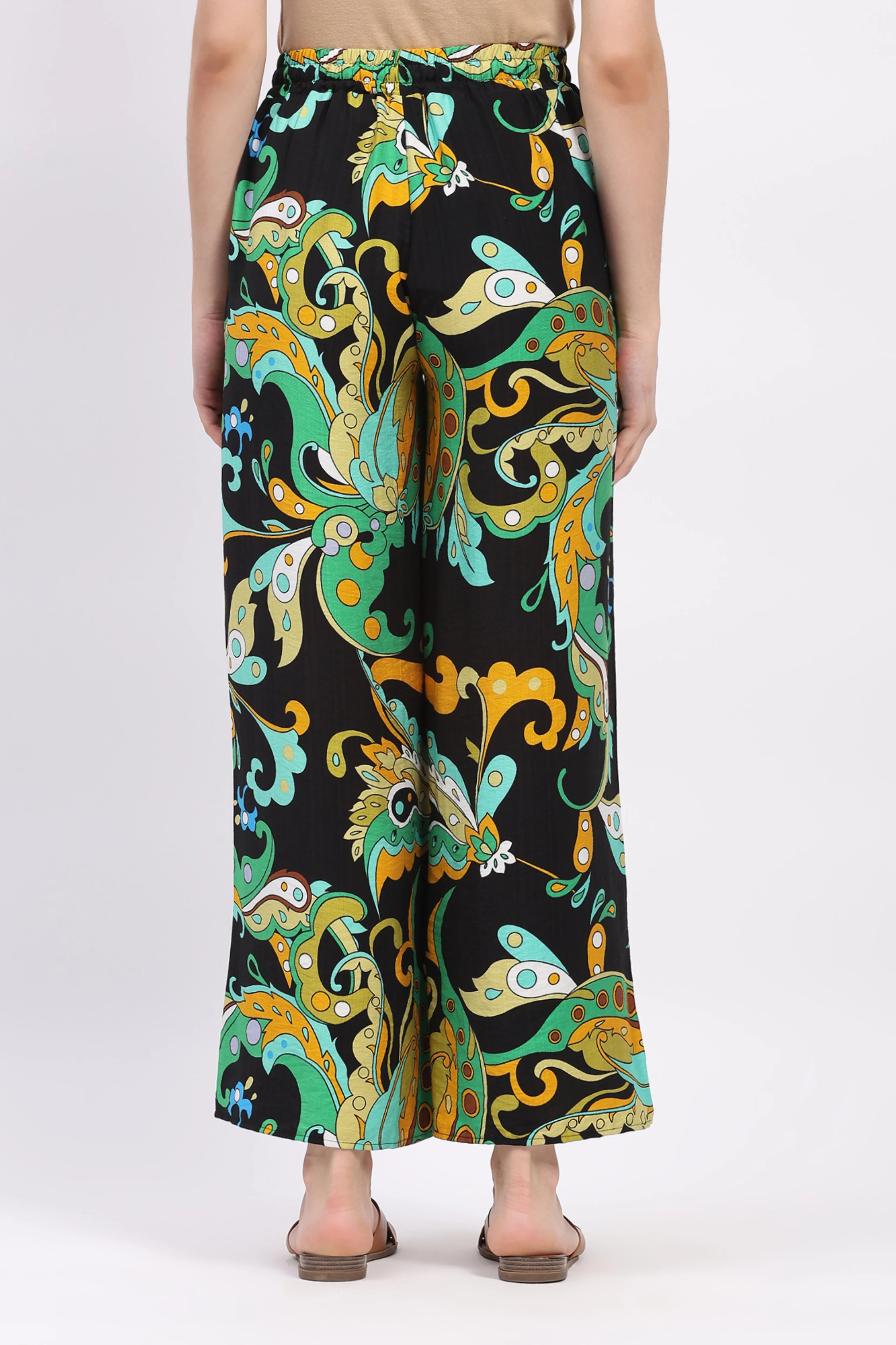 Multicolor Abstract Print Rayon Lower