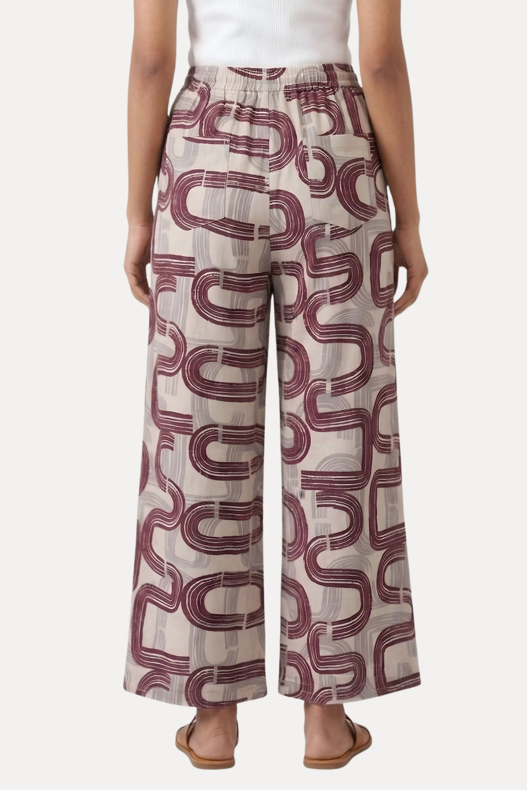 Wine Abstract Print Viscose Lower