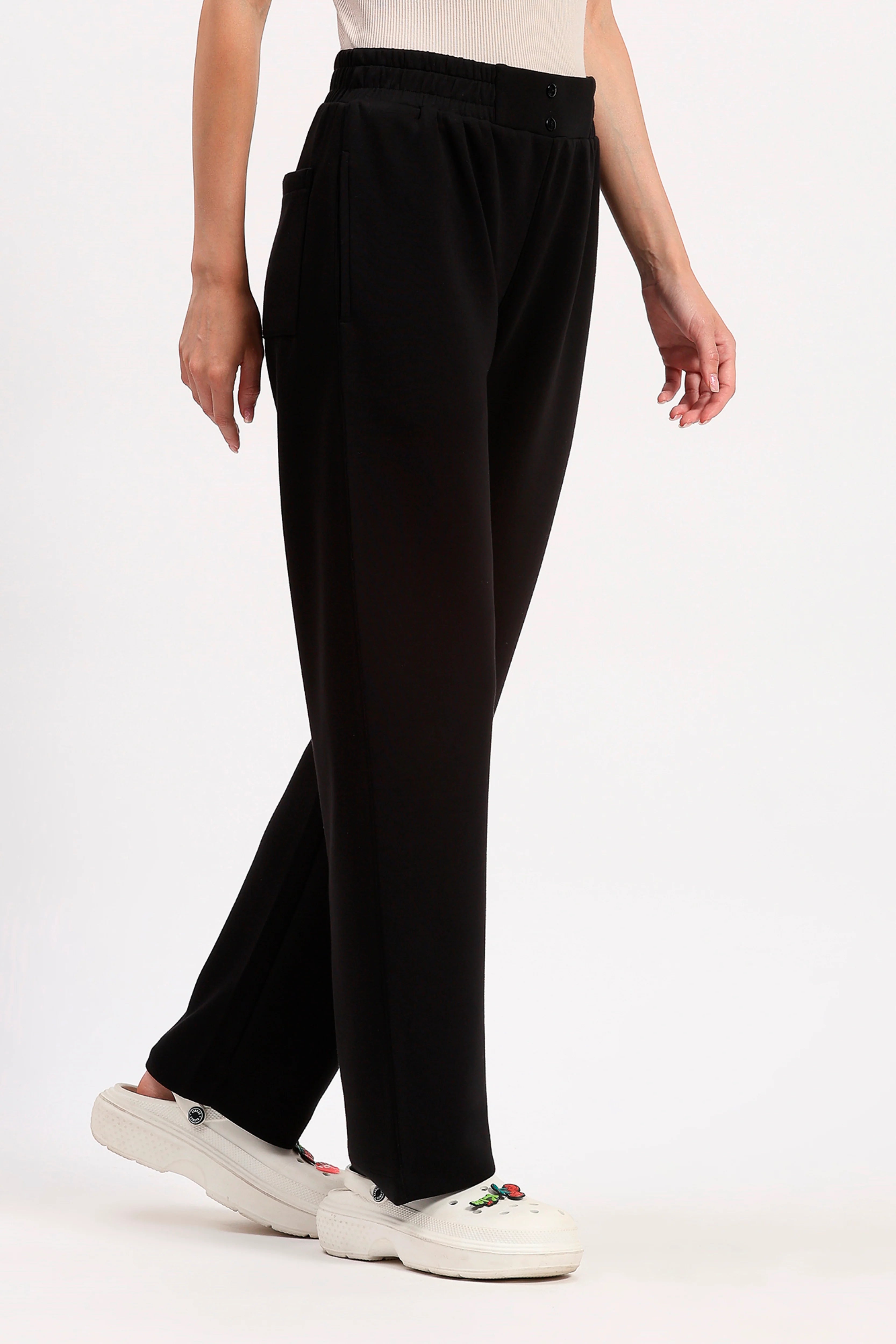 Black Straight Fit Lower