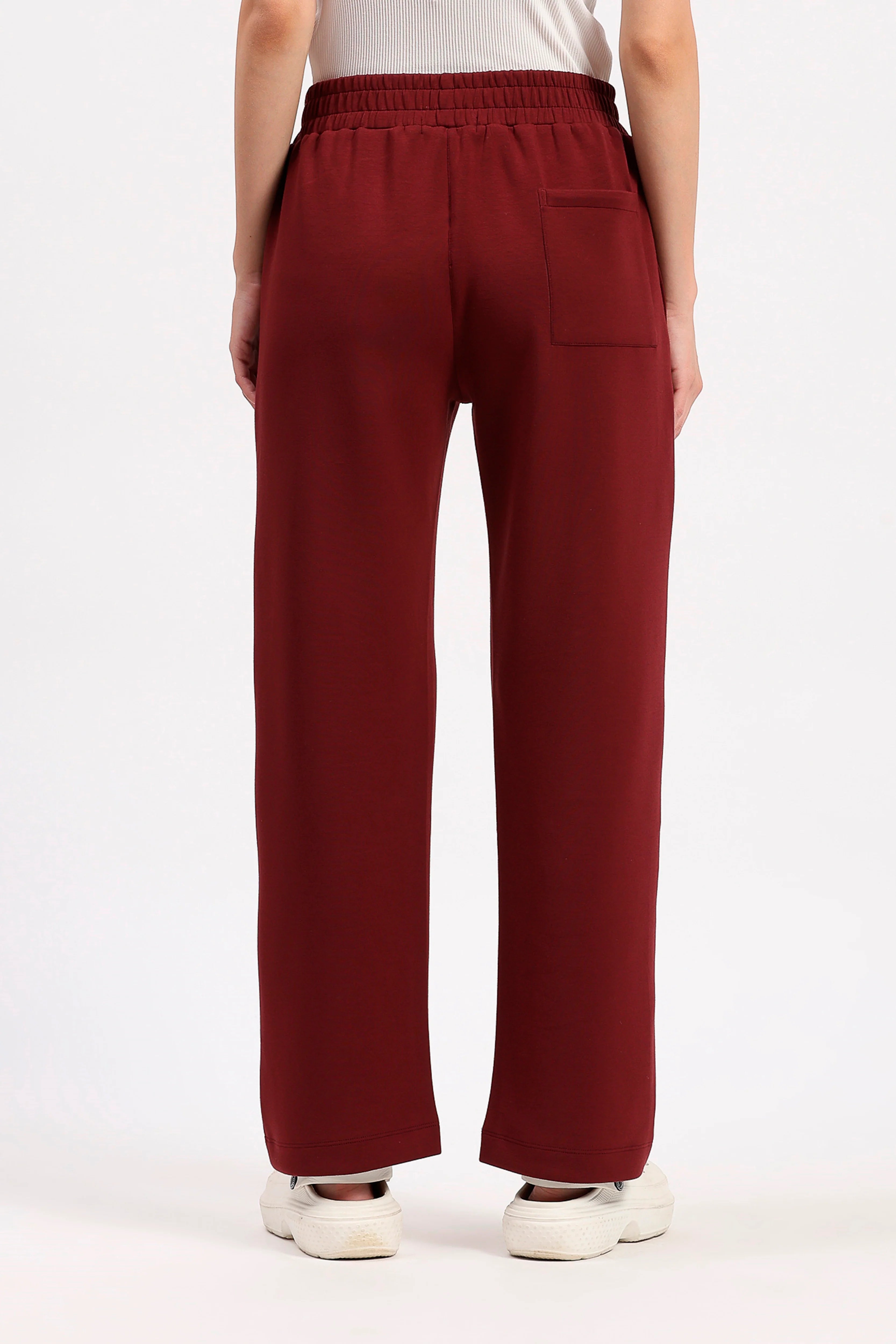 Maroon Straight Fit Lower