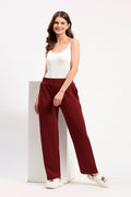 Maroon Straight Fit Lower