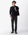 Rare Rabbit Men's Spoke 24 Black Cotton Blend Plain Regular Fit Trouser