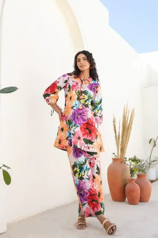 Blooming Flair Cotton Co-ord Set