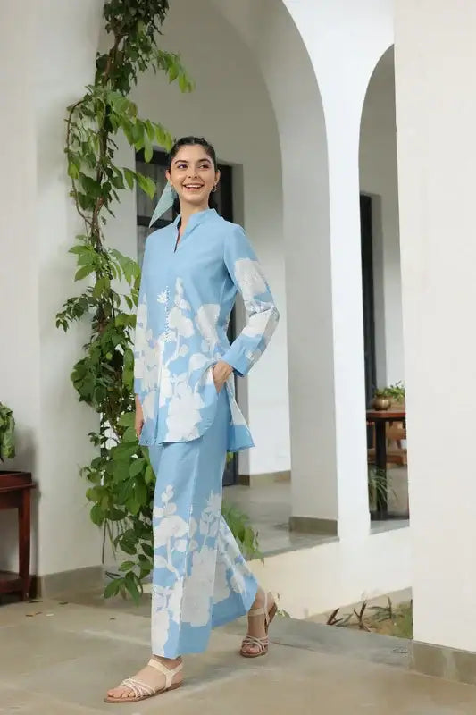 Cloud Light Printed Cotton Co-ord Set