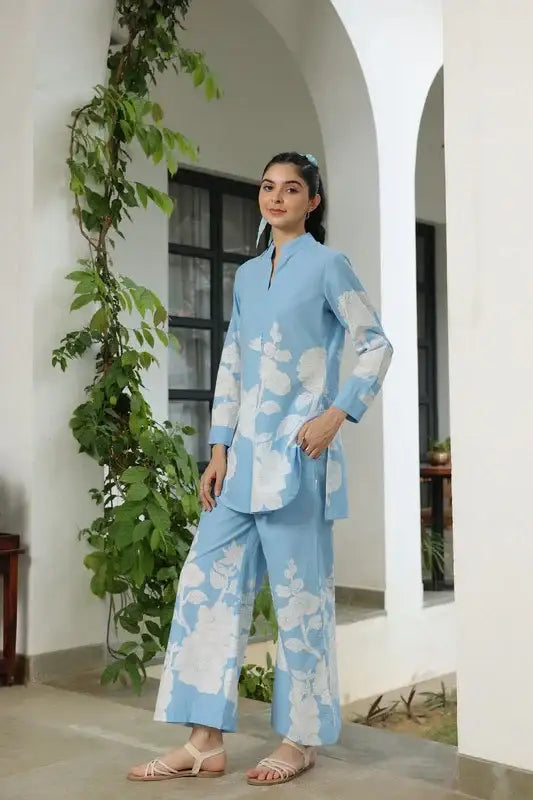 Cloud Light Printed Cotton Co-ord Set