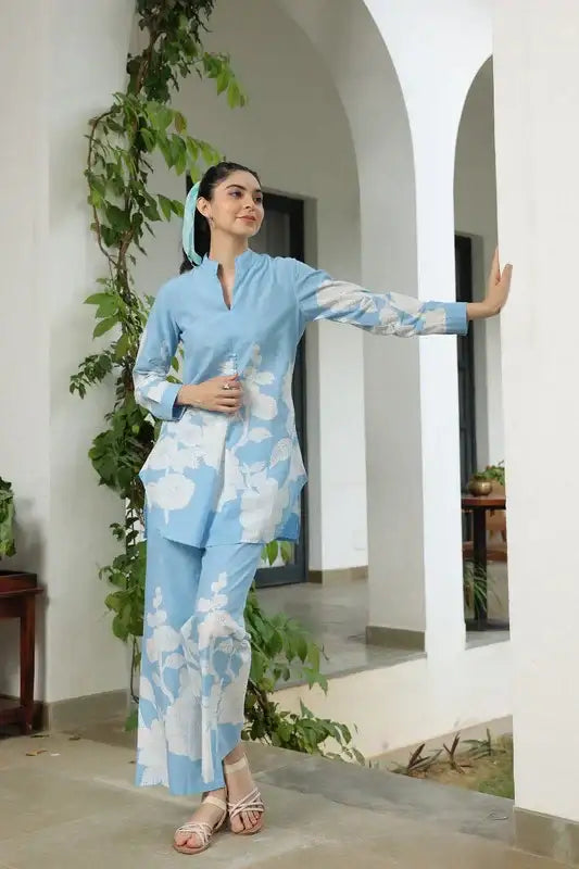 Cloud Light Printed Cotton Co-ord Set
