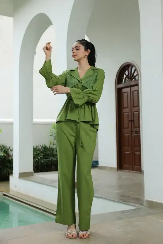 Chic Moss Cotton Co-ord Set