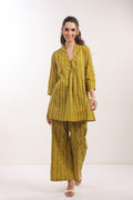 Ethnic Mustard Yellow Printed Cotton Co-ord Set