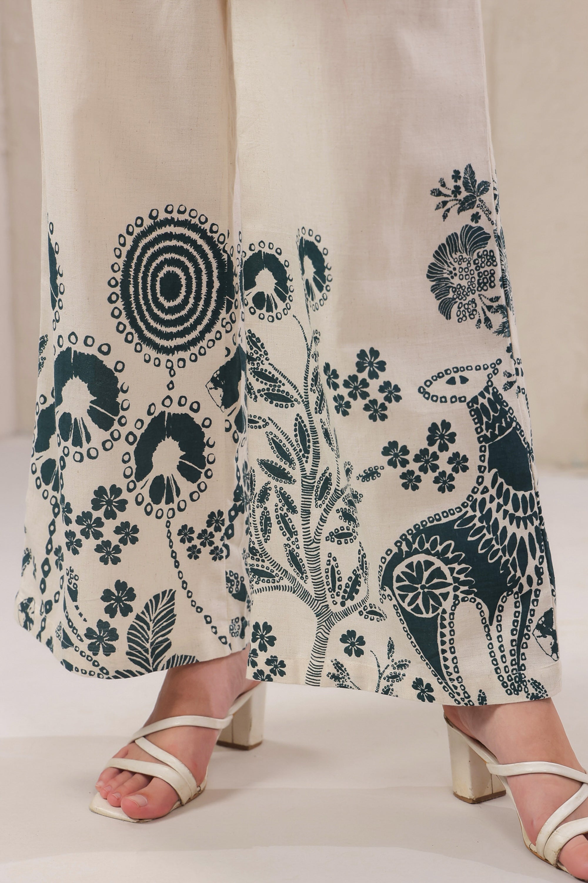 Seashell Bloom Blue Cotton Flex Co-ord Set