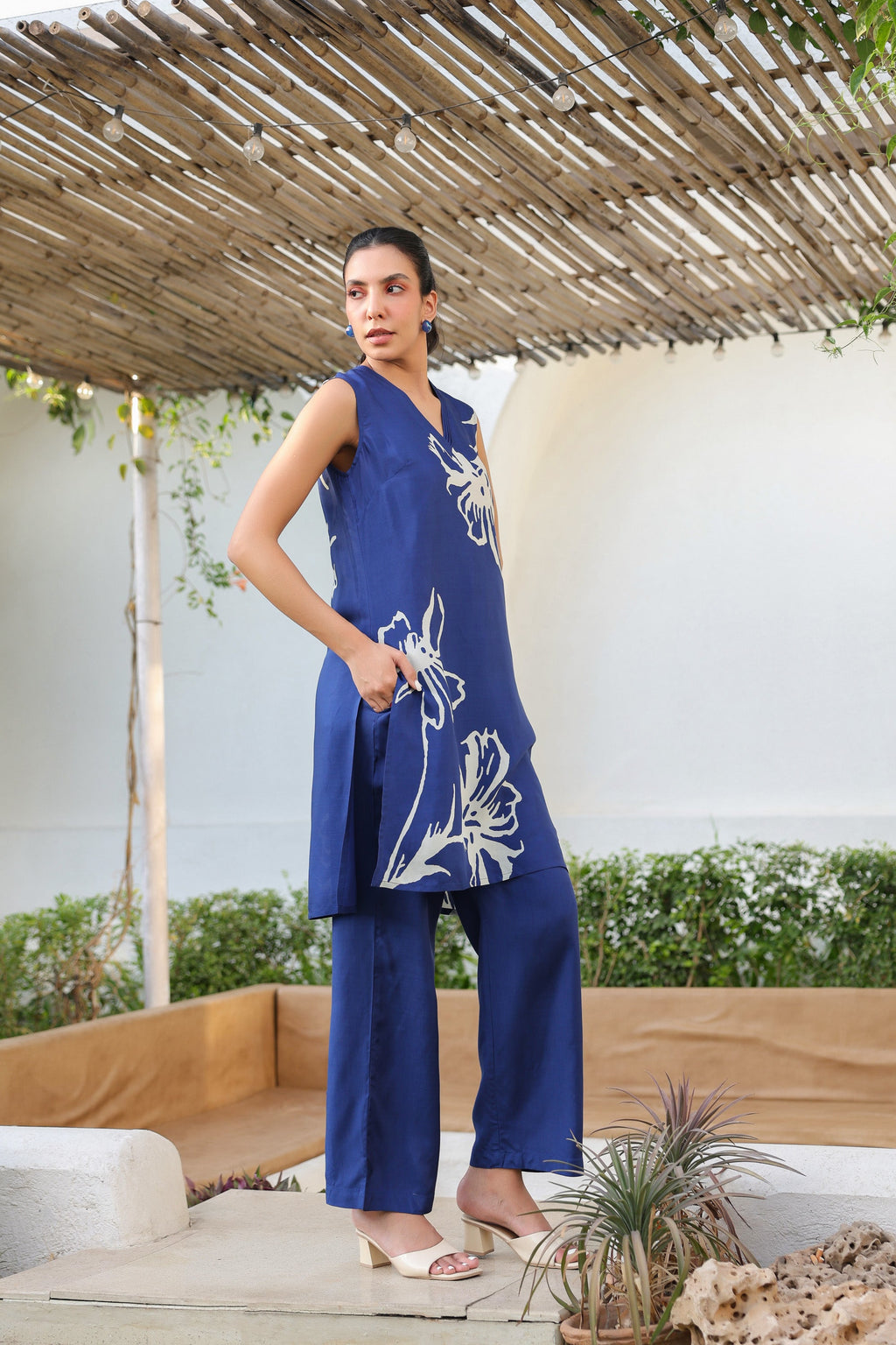 Blue Iris Russian Silk Co-ord Set