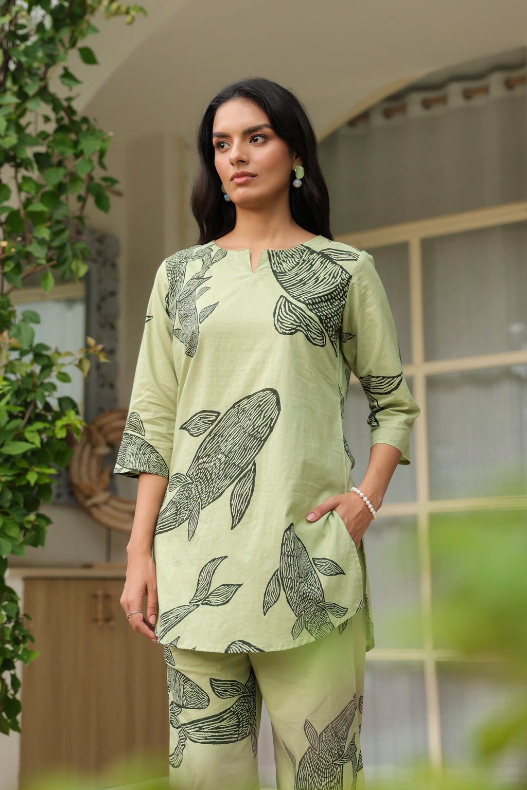 Serene Pastel Green Cotton Co-ord Set