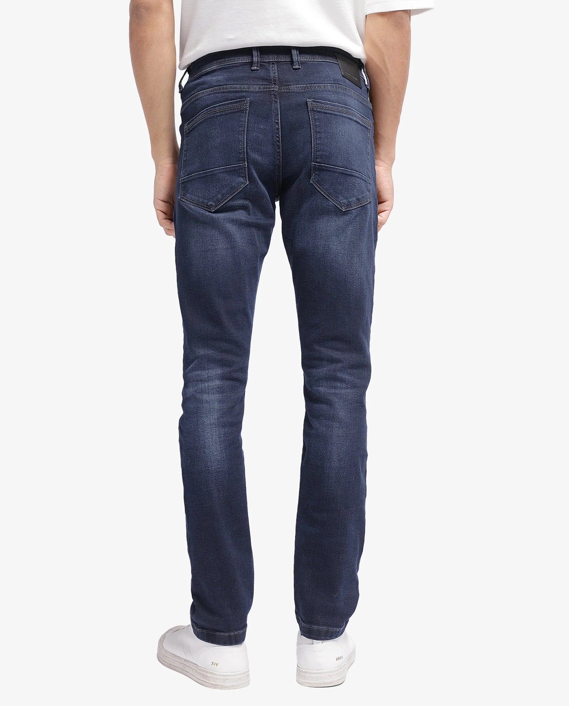 Rare Rabbit Men's Cotton Blend Plain Hawk Slim Fit Jeans