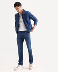 Rare Rabbit Men's Switz-2 Blue Cotton Blend Fabric Hawk Slim Plain Jeans
