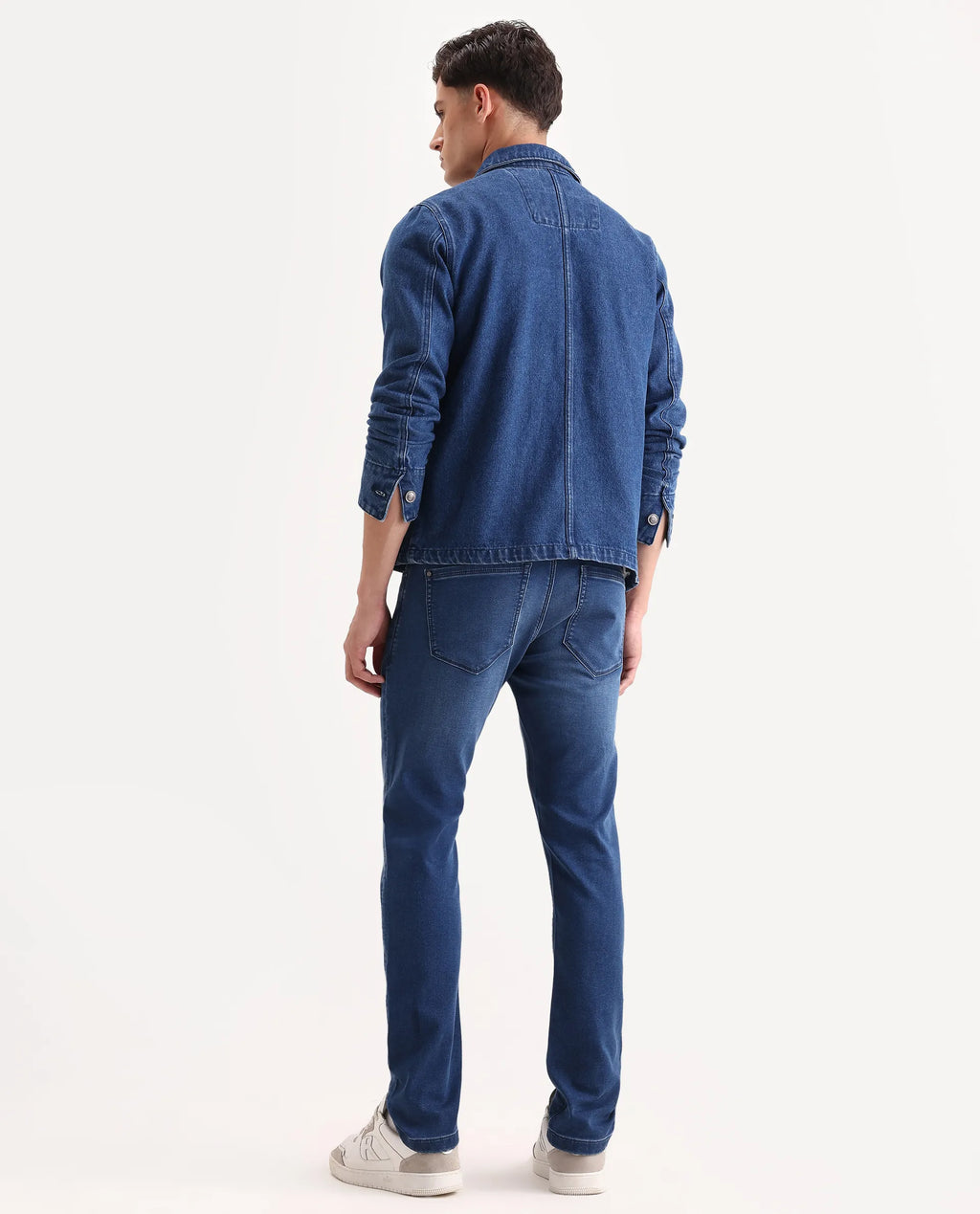 Rare Rabbit Men's Switz-2 Blue Cotton Blend Fabric Hawk Slim Plain Jeans