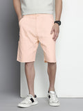Men's Mellow Peach Relaxed Fit Solid Utility Shorts