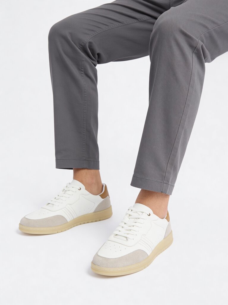 SOLEPLAY White Perforated Lace-Up Sneakers