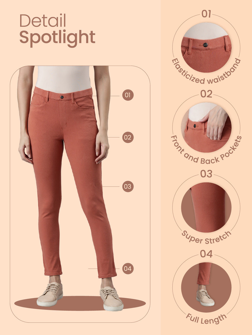 Black Cotton Polyester Super Stretch Jeggings