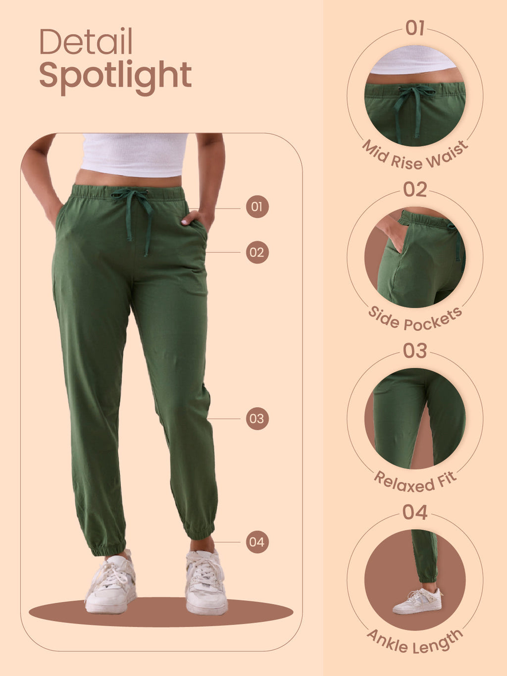 Dark Wine Cotton Stretch Casual Joggers