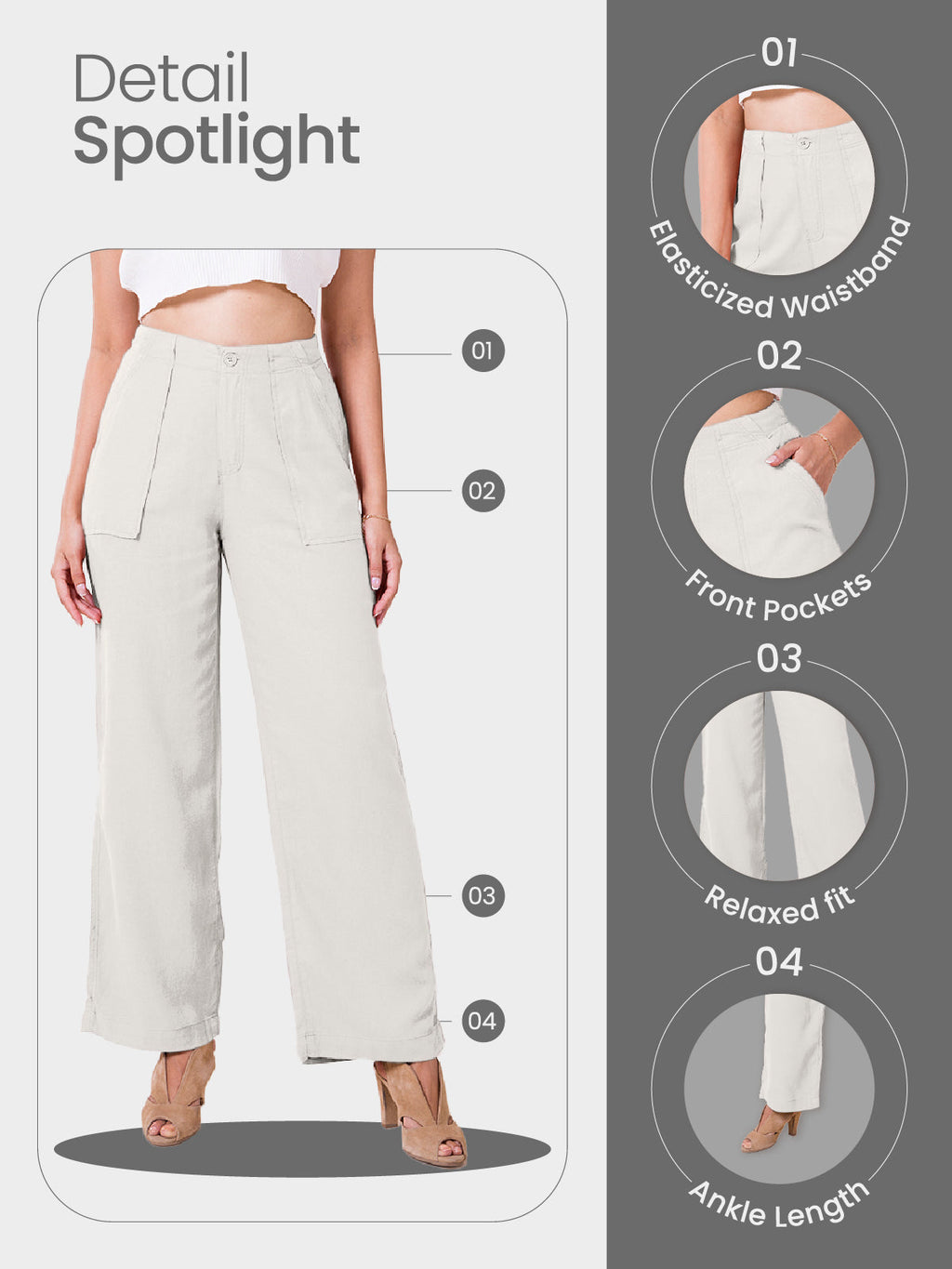 Black Linen Cargo Pants