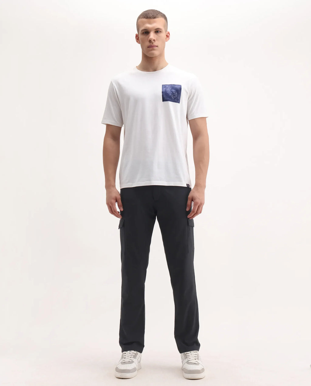 Rare Rabbit Men's Traco Black Cotton Plain Regular Fit Trouser