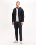 Rare Rabbit Men's Traco Black Cotton Plain Regular Fit Trouser
