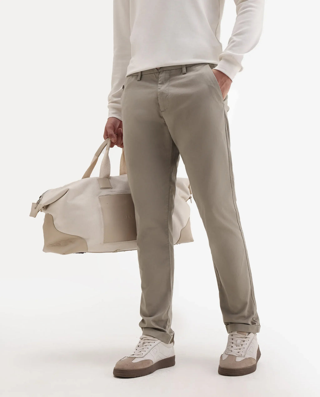 Rare Rabbit Men's Travel-24 Dark Beige Poly Viscose Lycra Fabric Blend Regular Fit Solid Trousers