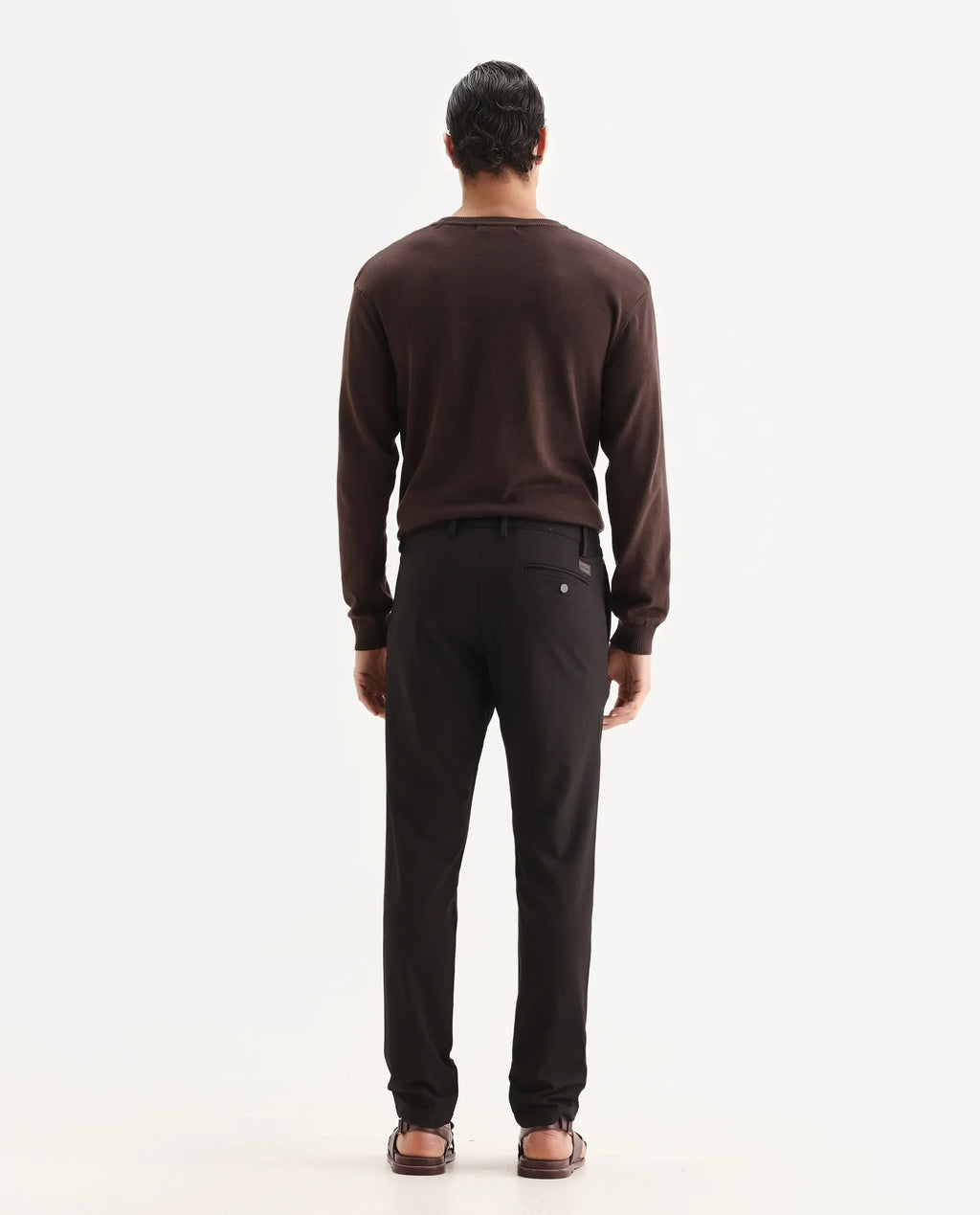 Rare Rabbit Men's Traveller Maroon Solid Mid-Rise Regular Fit Trouser