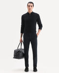 Rare Rabbit Men's Trellis Black Cotton Plain Regular Fit Trouser