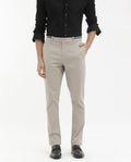 Rare Rabbit Men's Trello Beige Cotton Blend Plain Regular Fit Trouser