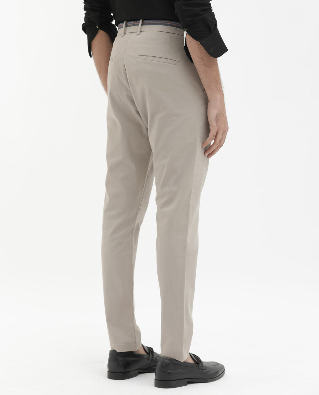 Rare Rabbit Men's Trello Beige Cotton Blend Plain Regular Fit Trouser