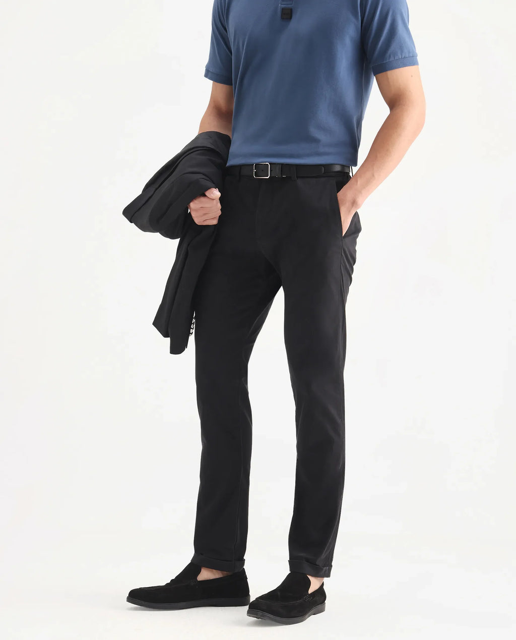 Rare Rabbit Men's Trews-22 Black Cotton Plain Regular Fit Trouser