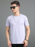 Men Plain Lavender T-Shirt