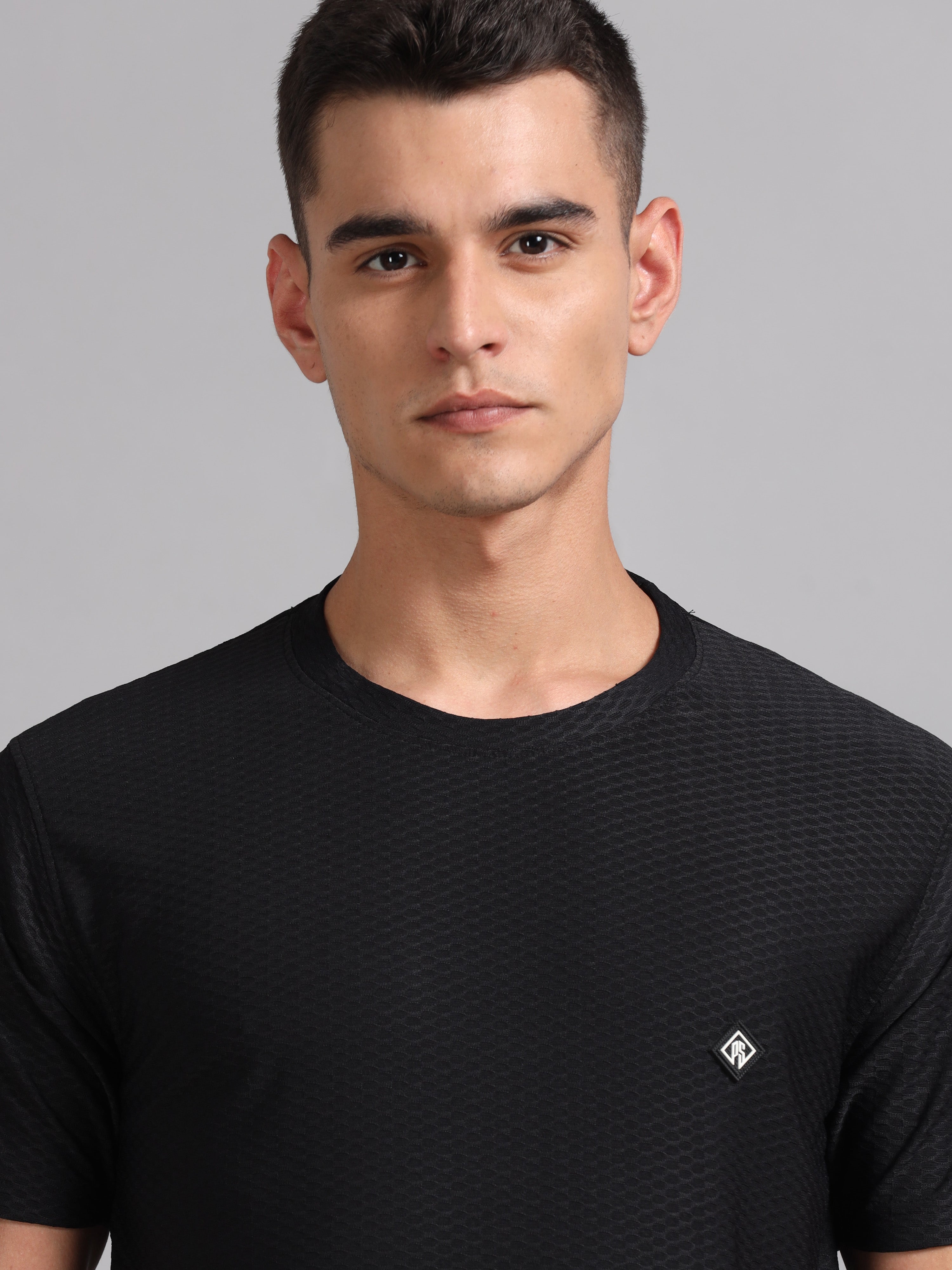 Men Whirl Tex Black T-Shirt