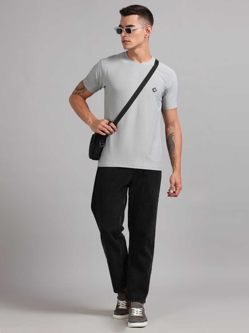 Men Whirl Tex Grey T-Shirt