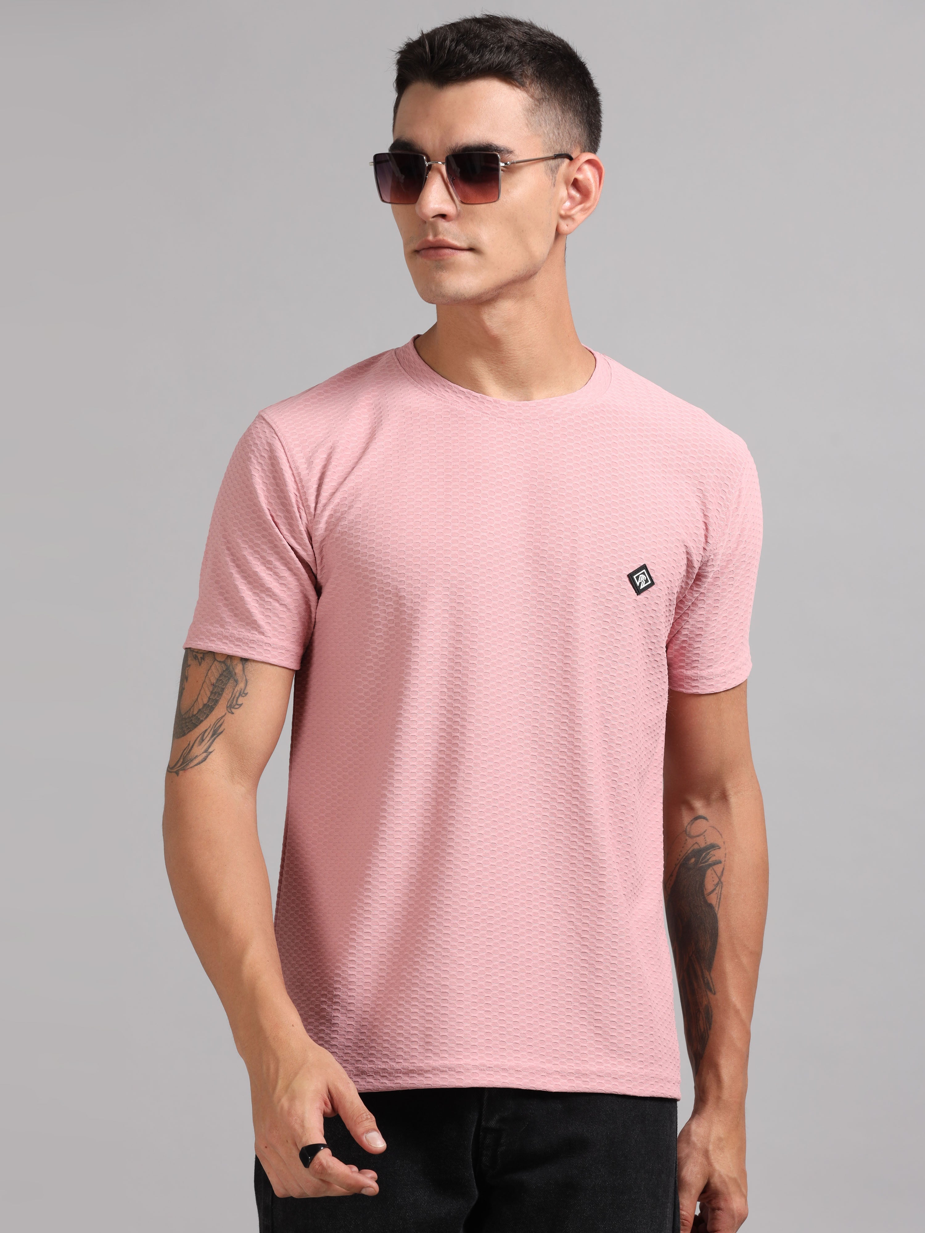 Men Whirl Tex Pink T-Shirt