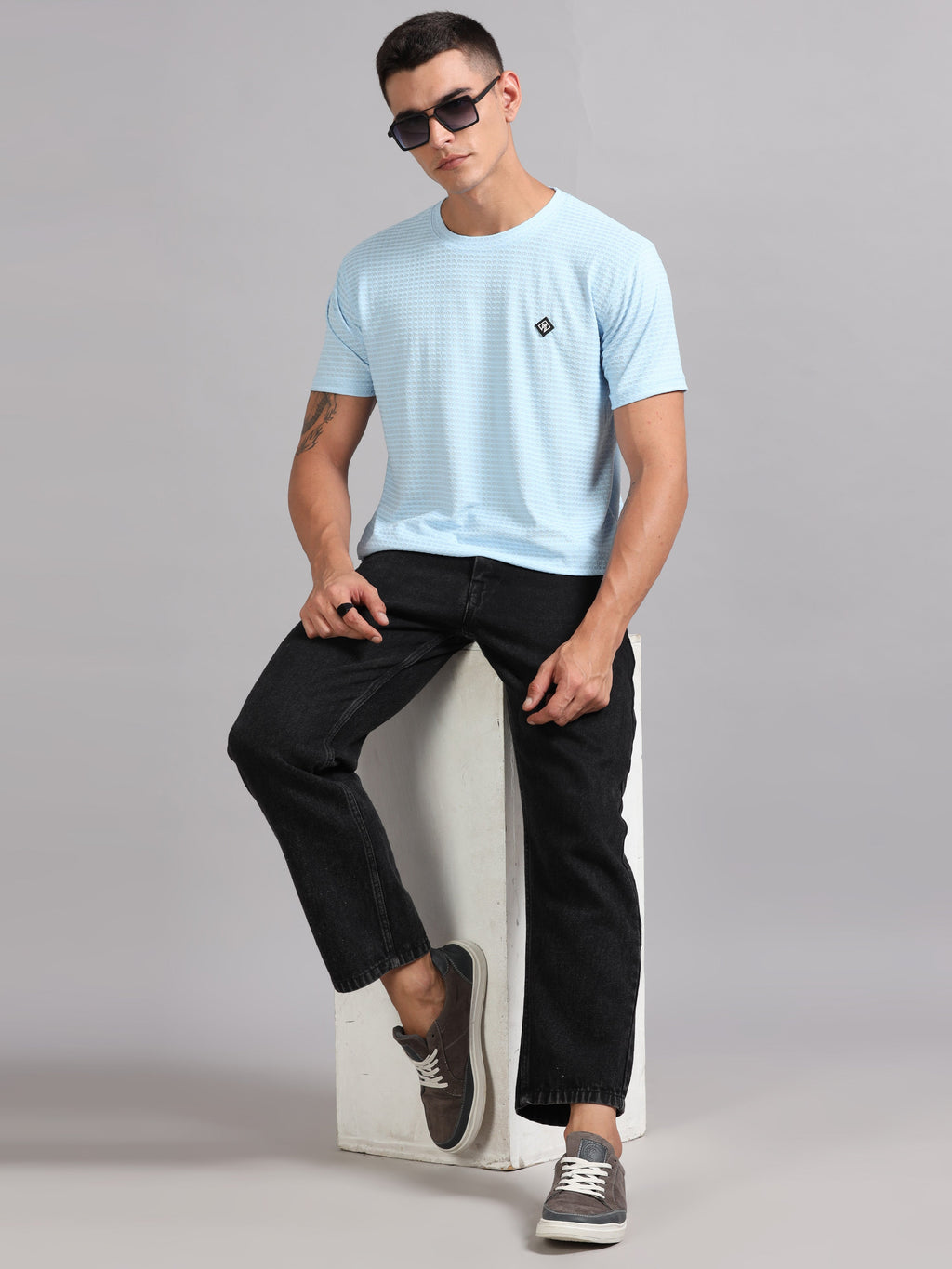 Men Whirl Tex Sky Blue T-Shirt