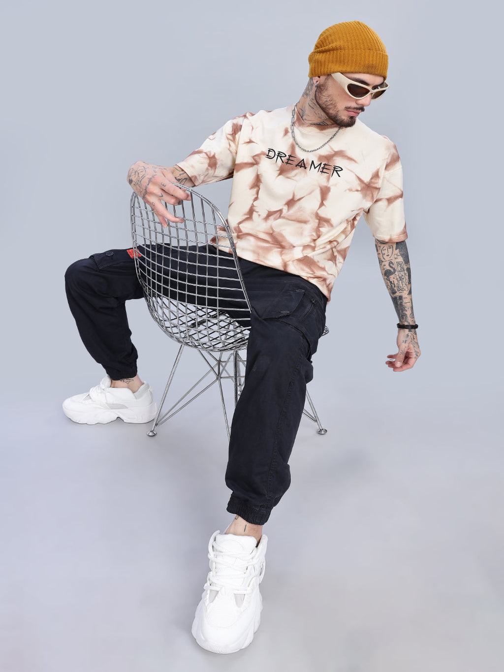 Men Reality Oversized Blue T-Shirt