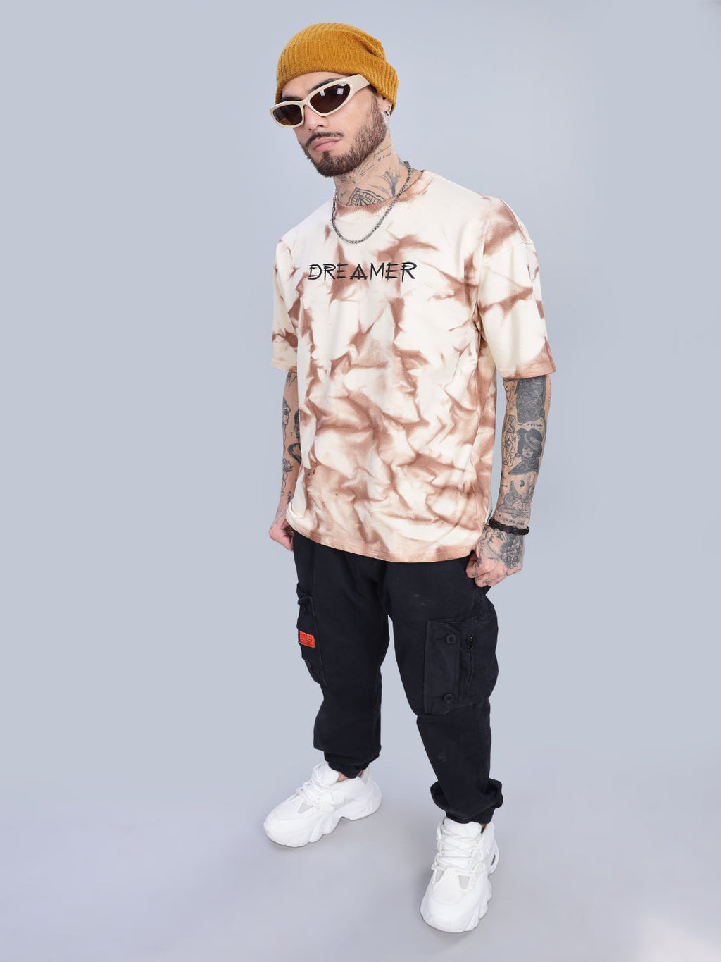 Men Dreamer Oversized Cream T-Shirt