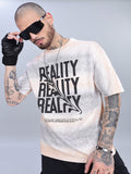 Men Reality Oversized Cream T-Shirt