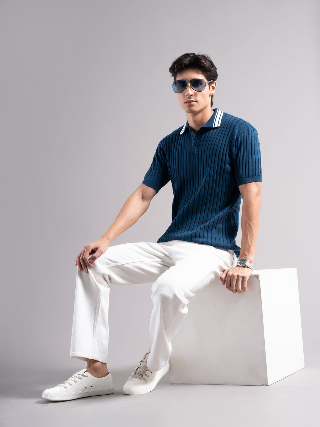 Men Arkend Knit Polo T-Shirt