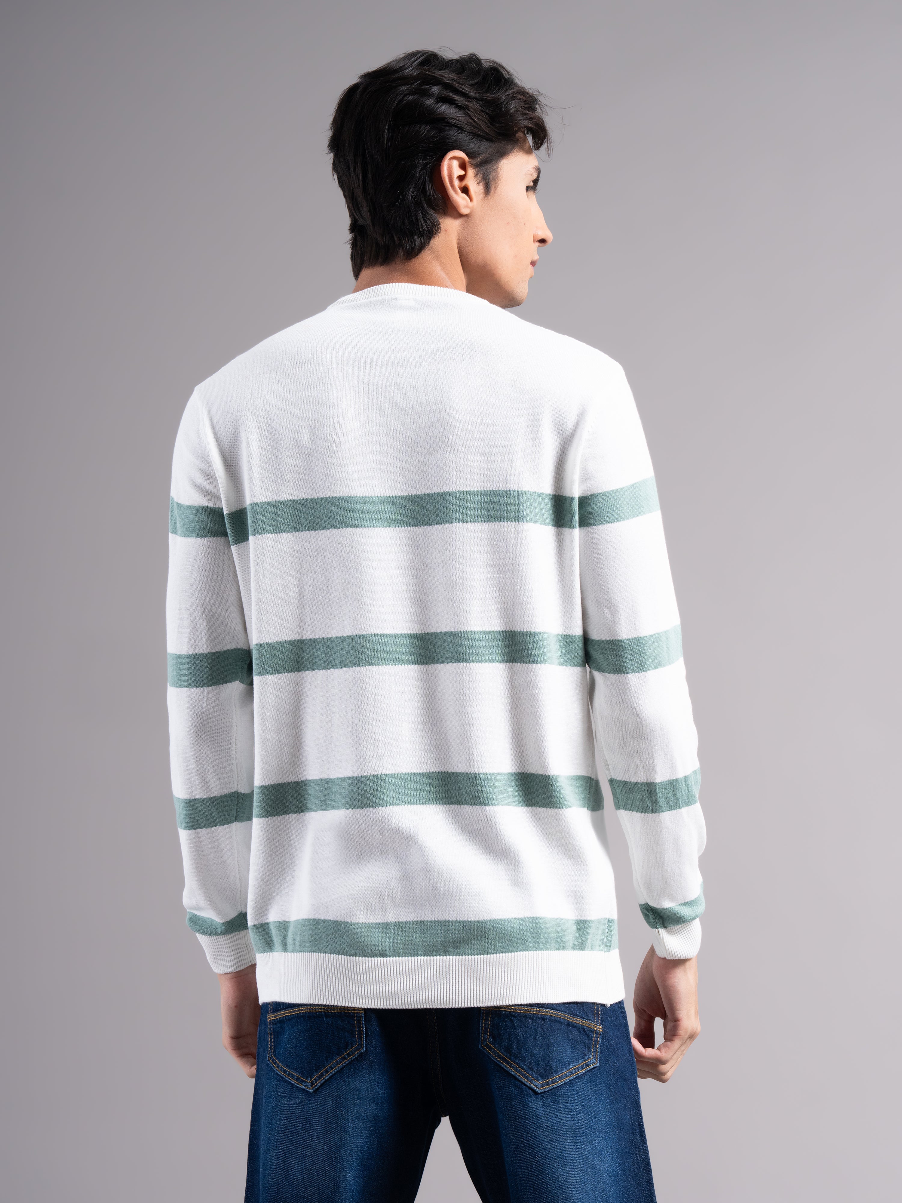 Men Astor Green Knit T-Shirt